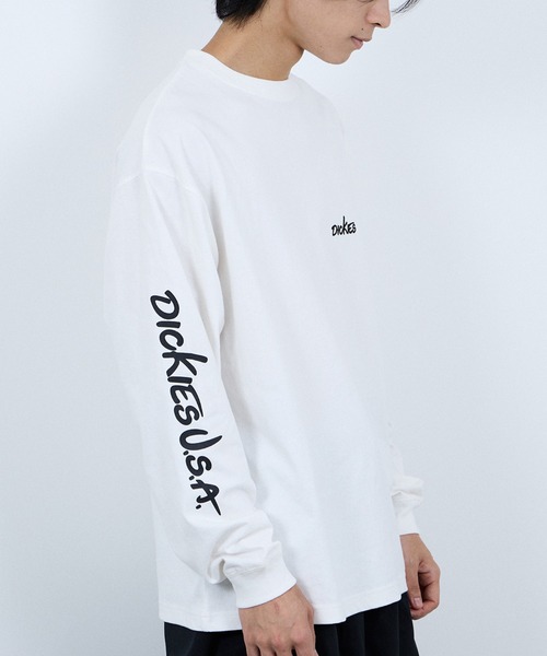 Dickies(ディッキーズ)の「Dickies スリーブプリント 長袖Tシャツ(Tシャツ/カットソー・メンズ・スミクロ/ホワイト/ブラック/ブルー・M/L/XL/XXL)」の10枚目の写真