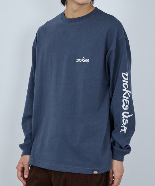 Dickies(ディッキーズ)の「Dickies スリーブプリント 長袖Tシャツ(Tシャツ/カットソー・メンズ・スミクロ/ホワイト/ブラック/ブルー・M/L/XL/XXL)」の19枚目の写真