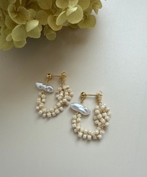 Smallworld/《shortcake》パール×ビーズ デザインピアス