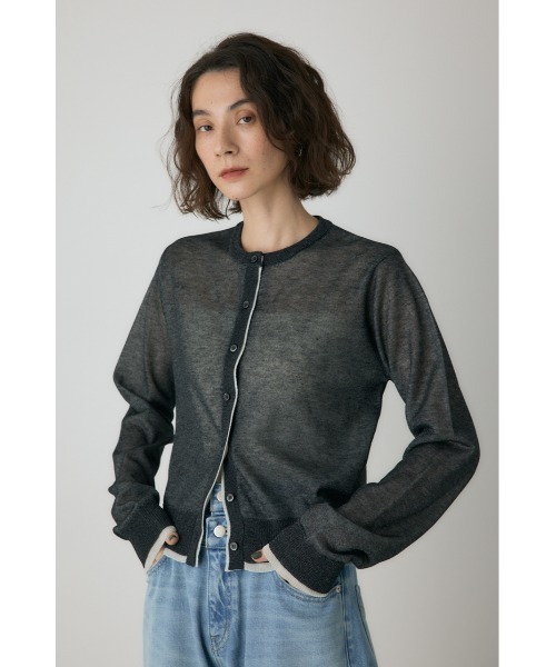 crie conforto(クリーコンフォルト)の「シアーレイヤードカーディガン 秋服 / 冬服 / 長袖 / 羽織り(カーディガン/ボレロ・レディース・ブラック/ライトブルー/パープル・FREE)」の11枚目の写真