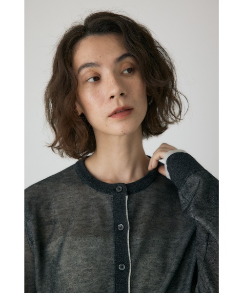 crie conforto(クリーコンフォルト)の「シアーレイヤードカーディガン 秋服 / 冬服 / 長袖 / 羽織り(カーディガン/ボレロ・レディース・ブラック/ライトブルー/パープル・FREE)」の12枚目の写真