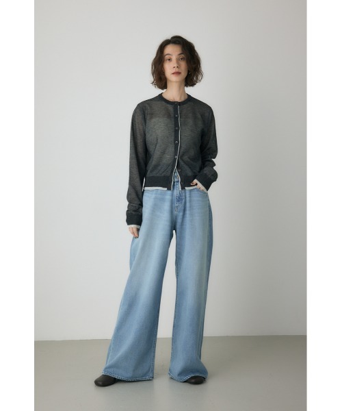 crie conforto(クリーコンフォルト)の「シアーレイヤードカーディガン 秋服 / 冬服 / 長袖 / 羽織り(カーディガン/ボレロ・レディース・ブラック/ライトブルー/パープル・FREE)」の13枚目の写真