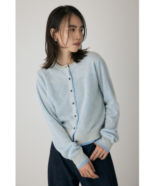 crie conforto(クリーコンフォルト)の「シアーレイヤードカーディガン 秋服 / 冬服 / 長袖 / 羽織り(カーディガン/ボレロ・レディース・ブラック/ライトブルー/パープル・FREE)」の10枚目の写真