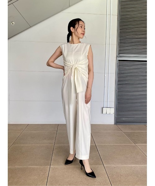 ESTNATION(エストネーション)の「ESTNATION / サッシュベルト オールインワン(つなぎ/オールインワン・レディース・オフホワイト/カーキ/ブラック・36/38)」の8枚目の写真