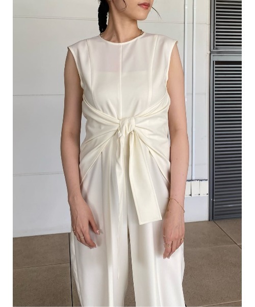 ESTNATION(エストネーション)の「ESTNATION / サッシュベルト オールインワン(つなぎ/オールインワン・レディース・オフホワイト/カーキ/ブラック・36/38)」の9枚目の写真