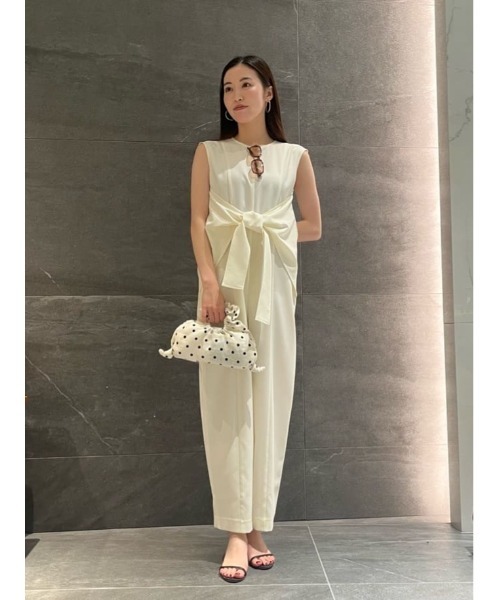 ESTNATION(エストネーション)の「ESTNATION / サッシュベルト オールインワン(つなぎ/オールインワン・レディース・オフホワイト/カーキ/ブラック・36/38)」の10枚目の写真