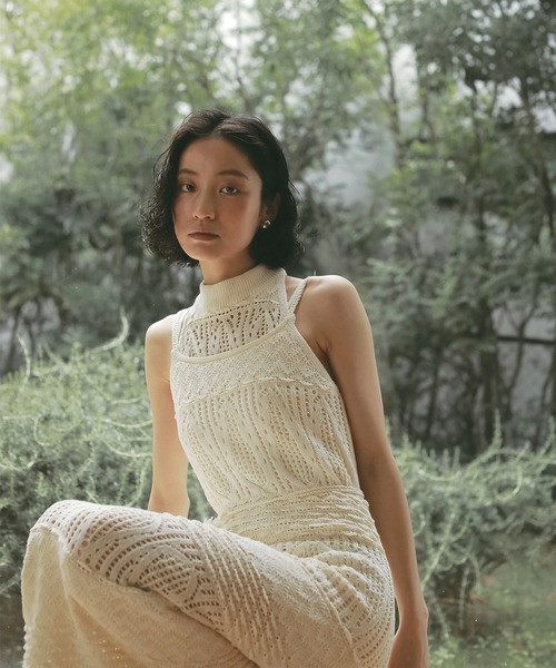 セール】クロシェマキシワンピ ロング丈 夏 きれいめ タイト