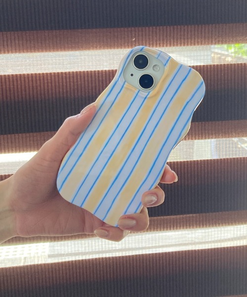 セール】爽やかストライプ なみなみ / TPU スマホカバー iPhoneケース