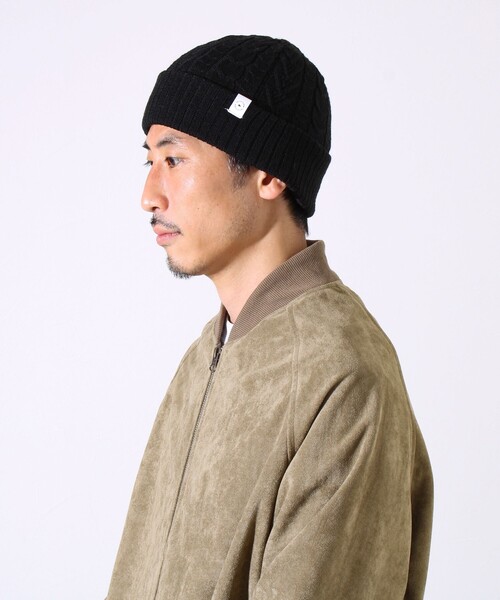 halo commodity(ハロ コモディティー)の「【リバーシブル仕様】【UNISEX】halo commodity 別注 ストラタスケーブルワッチ(ニットキャップ/ビーニー・メンズ・アッシュブラウン/ブラック/オリーブ/スモークグレー・FREE)」の2枚目の写真
