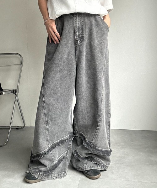 CREARE -LINO-（クレアーレリノ）の「裾フリンジデニム（デニムパンツ・メンズ・ブルー系その他/ブラック系その他2/ブルー系その他2/ブラック系その他・S/M/L）」の9枚目の写真