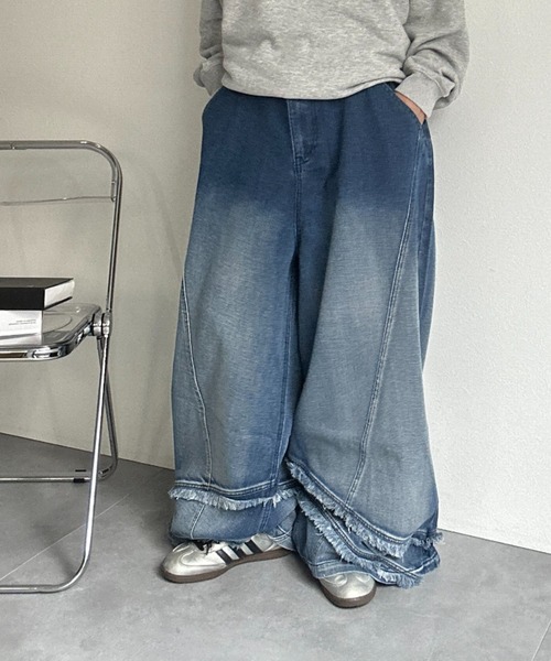 CREARE -LINO-（クレアーレリノ）の「裾フリンジデニム（デニムパンツ・メンズ・ブルー系その他/ブラック系その他2/ブルー系その他2/ブラック系その他・S/M/L）」の14枚目の写真
