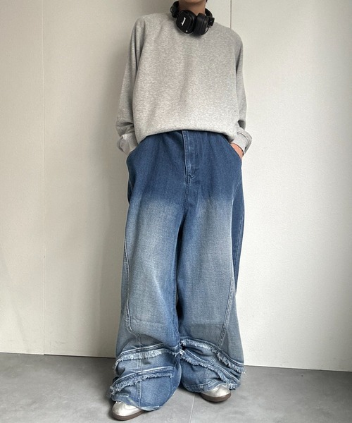 CREARE -LINO-（クレアーレリノ）の「裾フリンジデニム（デニムパンツ・メンズ・ブルー系その他/ブラック系その他2/ブルー系その他2/ブラック系その他・S/M/L）」の15枚目の写真