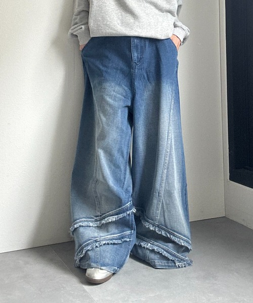 CREARE -LINO-（クレアーレリノ）の「裾フリンジデニム（デニムパンツ・メンズ・ブルー系その他/ブラック系その他2/ブルー系その他2/ブラック系その他・S/M/L）」の16枚目の写真