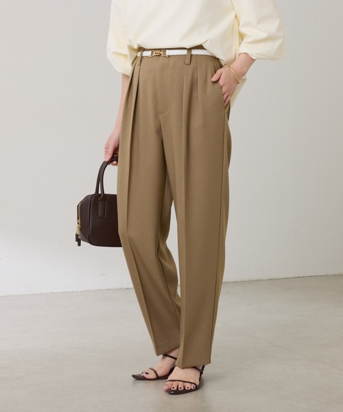 COLLAGE GALLARDAGALANTE（コラージュガリャルダガランテ）の「ウールライクテーパードパンツ/セットアップ可（その他パンツ・レディース・ベージュ/ネイビー/ブルー・0/1）」の2枚目の写真