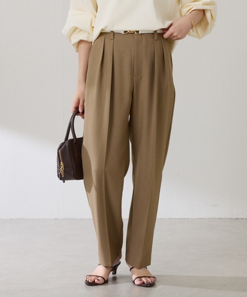 COLLAGE GALLARDAGALANTE（コラージュガリャルダガランテ）の「ウールライクテーパードパンツ/セットアップ可（その他パンツ・レディース・ベージュ/ネイビー/ブルー・0/1）」の5枚目の写真