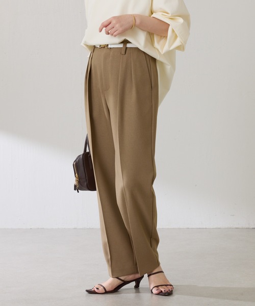 COLLAGE GALLARDAGALANTE（コラージュガリャルダガランテ）の「ウールライクテーパードパンツ/セットアップ可（その他パンツ・レディース・ベージュ/ネイビー/ブルー・0/1）」の6枚目の写真