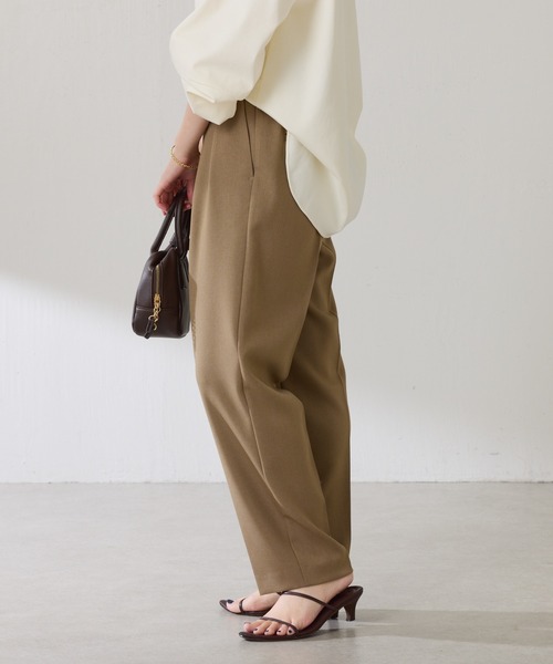 COLLAGE GALLARDAGALANTE（コラージュガリャルダガランテ）の「ウールライクテーパードパンツ/セットアップ可（その他パンツ・レディース・ベージュ/ネイビー/ブルー・0/1）」の7枚目の写真