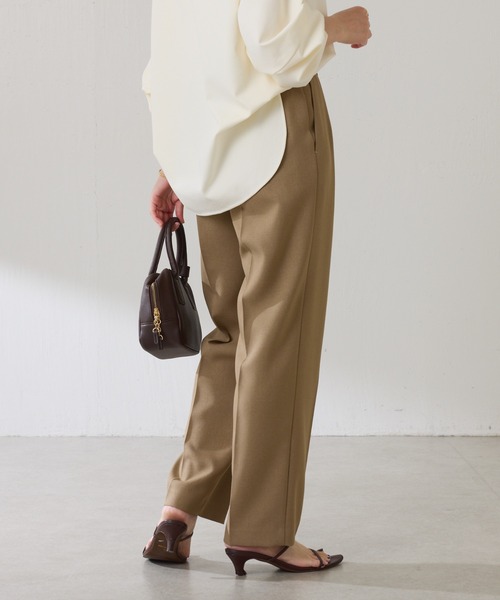 COLLAGE GALLARDAGALANTE（コラージュガリャルダガランテ）の「ウールライクテーパードパンツ/セットアップ可（その他パンツ・レディース・ベージュ/ネイビー/ブルー・0/1）」の8枚目の写真