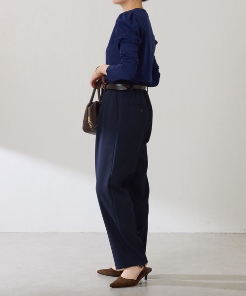 COLLAGE GALLARDAGALANTE（コラージュガリャルダガランテ）の「ウールライクテーパードパンツ/セットアップ可（その他パンツ・レディース・ベージュ/ネイビー/ブルー・0/1）」の19枚目の写真