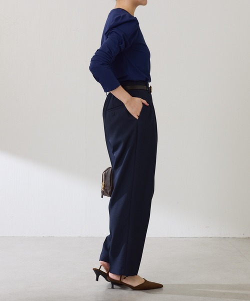 COLLAGE GALLARDAGALANTE（コラージュガリャルダガランテ）の「ウールライクテーパードパンツ/セットアップ可（その他パンツ・レディース・ベージュ/ネイビー/ブルー・0/1）」の21枚目の写真
