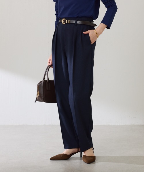 COLLAGE GALLARDAGALANTE（コラージュガリャルダガランテ）の「ウールライクテーパードパンツ/セットアップ可（その他パンツ・レディース・ベージュ/ネイビー/ブルー・0/1）」の15枚目の写真