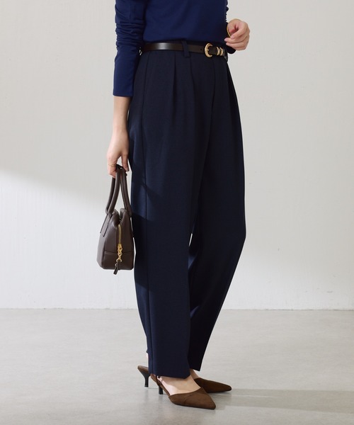 COLLAGE GALLARDAGALANTE（コラージュガリャルダガランテ）の「ウールライクテーパードパンツ/セットアップ可（その他パンツ・レディース・ベージュ/ネイビー/ブルー・0/1）」の18枚目の写真
