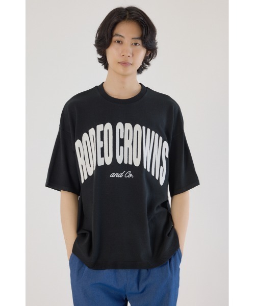 RODEO CROWNS WIDE BOWL(ロデオクラウンズワイドボウル)の「メンズCURVE LOGOコンビニットトップス(ニット/セーター・メンズ・アイボリー/ブラック/カーキ・LARGE/MEDIUM)」の7枚目の写真