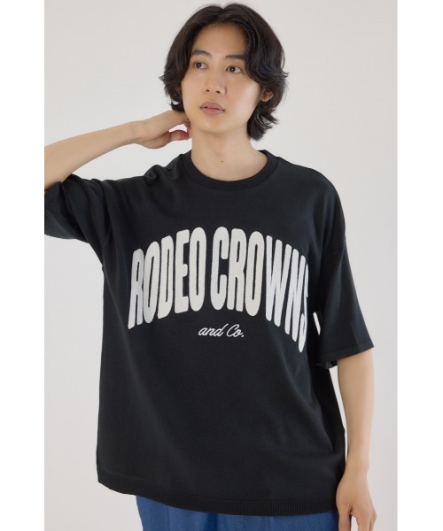 RODEO CROWNS WIDE BOWL(ロデオクラウンズワイドボウル)の「メンズCURVE LOGOコンビニットトップス(ニット/セーター・メンズ・アイボリー/ブラック/カーキ・LARGE/MEDIUM)」の8枚目の写真