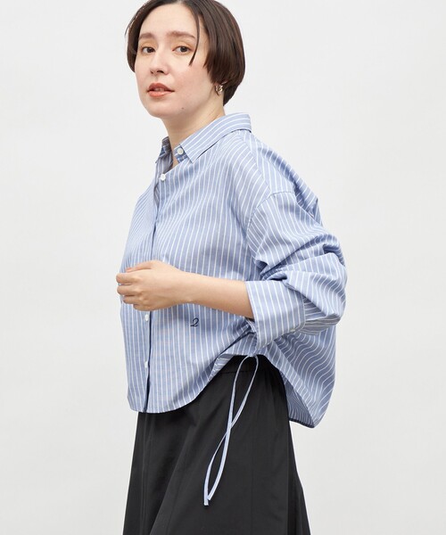 NOLLEY’S(ノーリーズ)の「MY STANDARD ショートシャツ(シャツ/ブラウス・レディース・ホワイト/ブルー系その他3/ダークネイビー・FREE)」の3枚目の写真