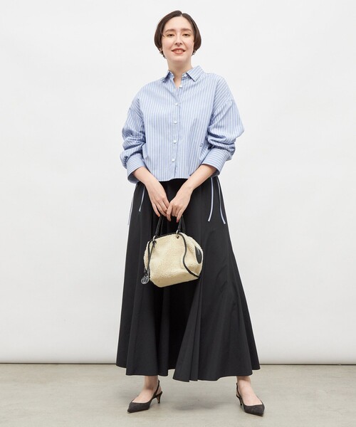 NOLLEY’S(ノーリーズ)の「MY STANDARD ショートシャツ(シャツ/ブラウス・レディース・ホワイト/ブルー系その他3/ダークネイビー・FREE)」の4枚目の写真