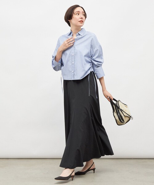 NOLLEY’S(ノーリーズ)の「MY STANDARD ショートシャツ(シャツ/ブラウス・レディース・ホワイト/ブルー系その他3/ダークネイビー・FREE)」の5枚目の写真