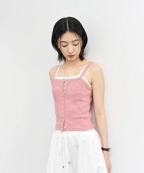 GENERAL IDEA(ジェネラルアイデア)の「GENERAL IDEA/ジェネラルアイディア button up knit bustier ビスチェ(キャミソール・レディース・ブラック/ホワイト/ピンク・M/L/S)」の18枚目の写真