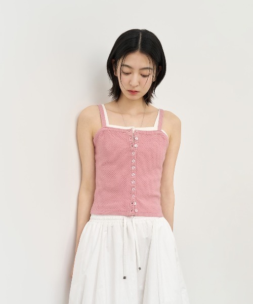 GENERAL IDEA(ジェネラルアイデア)の「GENERAL IDEA/ジェネラルアイディア button up knit bustier ビスチェ(キャミソール・レディース・ブラック/ホワイト/ピンク・M/L/S)」の20枚目の写真