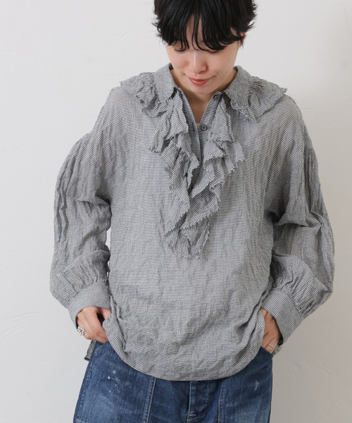 ラッフルフリルプルオーバーシャツ（シャツ/ブラウス）｜JOURNAL