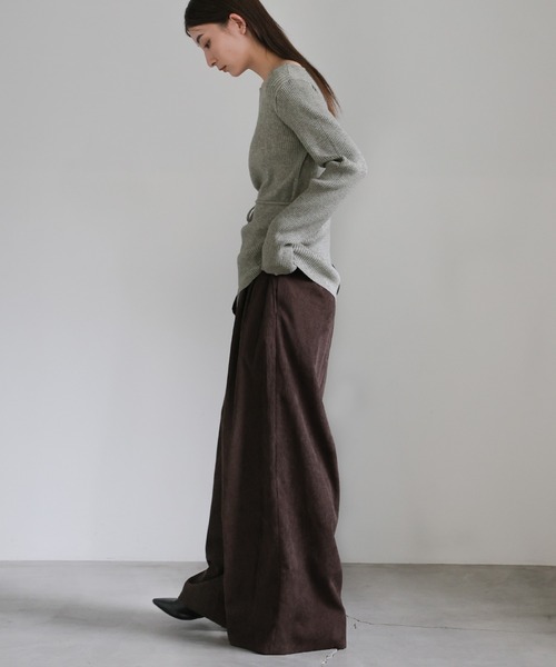 select MOCA（セレクトモカ）の「アシメネックウエストリボンニット（ニット/セーター・レディース・ブラック/グレー/アイボリー・FREE）」の9枚目の写真