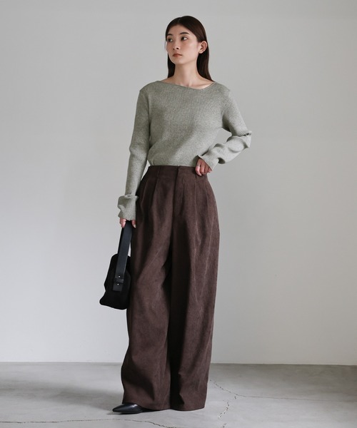 select MOCA（セレクトモカ）の「アシメネックウエストリボンニット（ニット/セーター・レディース・ブラック/グレー/アイボリー・FREE）」の13枚目の写真