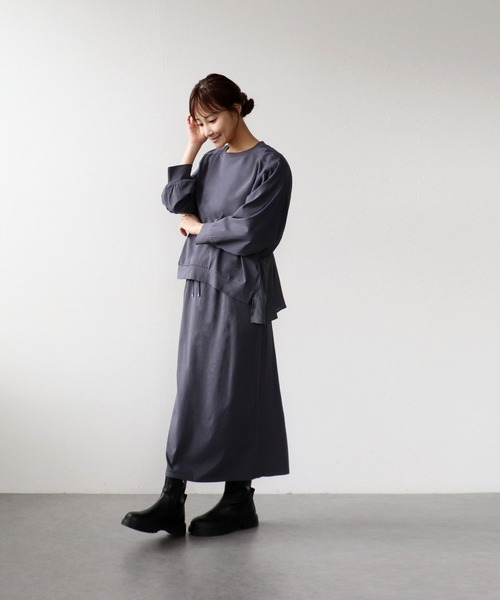 Jines(ジネス)の「天竺ロングスカート【セットアップ可】(スカート・レディース・チャコールグレー/ブラウン・38)」の18枚目の写真