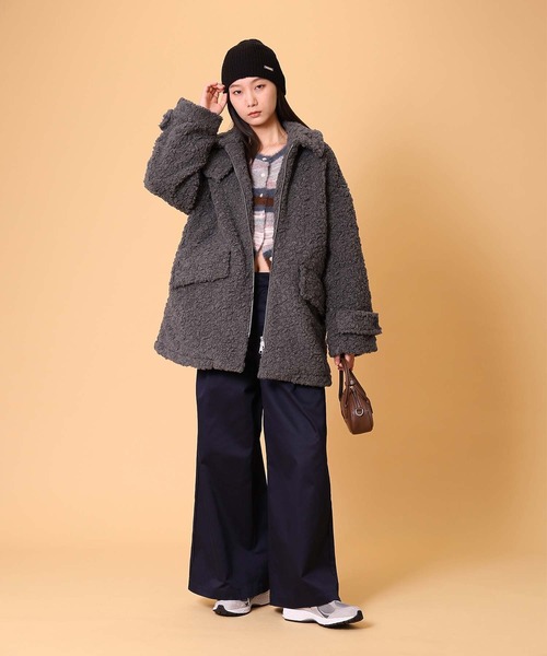 DISPATCHER NO.8(ディスパッチャーナンバーエイト)の「ボアハーフコート 冬服(その他アウター・レディース・ベージュ/グレー・ONE SIZE)」の8枚目の写真