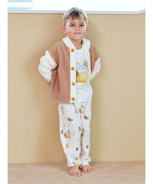 gelato pique（ジェラートピケ）の「【KIDS】はちみつベア柄ワンポイントTシャツ（ルームウェア/パジャマ・キッズ・オフホワイト・90/100/110/120）」の19枚目の写真