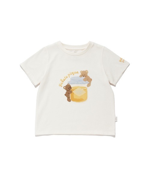 gelato pique（ジェラートピケ）の「【KIDS】はちみつベア柄ワンポイントTシャツ（ルームウェア/パジャマ・キッズ・オフホワイト・90/100/110/120）」の7枚目の写真