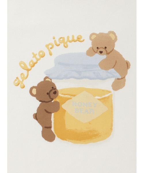 gelato pique（ジェラートピケ）の「【KIDS】はちみつベア柄ワンポイントTシャツ（ルームウェア/パジャマ・キッズ・オフホワイト・90/100/110/120）」の13枚目の写真