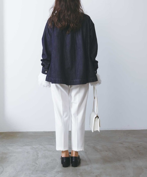 PICCIN（ピッチン）の「ラメデニムリボンジャケット（デニムジャケット・レディース・ブルー・M）」の7枚目の写真