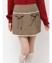 ribbon lace mini skirt
