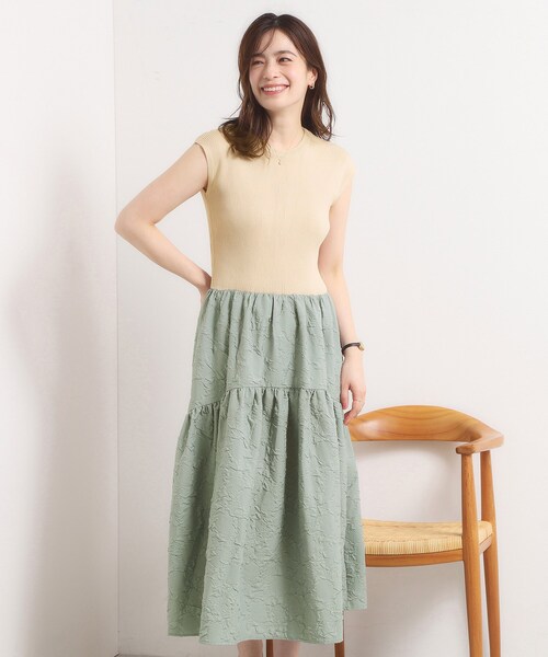 ITS'DEMO（イッツデモ）の「【手洗い可】ドッキングワンピース（ワンピース・レディース・グリーン系/ネイビー/ブラック・00）」の2枚目の写真