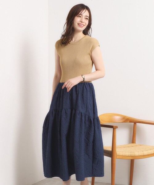 ITS'DEMO（イッツデモ）の「【手洗い可】ドッキングワンピース（ワンピース・レディース・グリーン系/ネイビー/ブラック・00）」の3枚目の写真