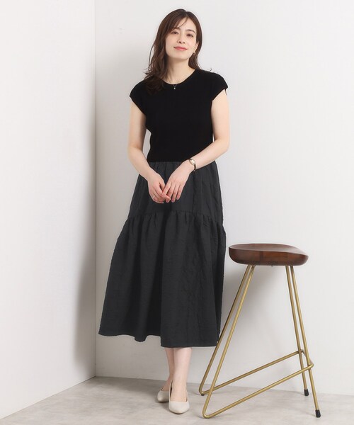 ITS'DEMO（イッツデモ）の「【手洗い可】ドッキングワンピース（ワンピース・レディース・グリーン系/ネイビー/ブラック・00）」の12枚目の写真