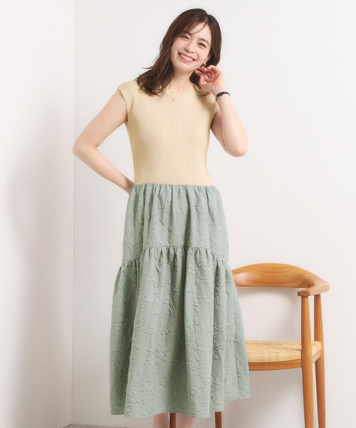 ITS'DEMO（イッツデモ）の「【手洗い可】ドッキングワンピース（ワンピース・レディース・グリーン系/ネイビー/ブラック・00）」の4枚目の写真