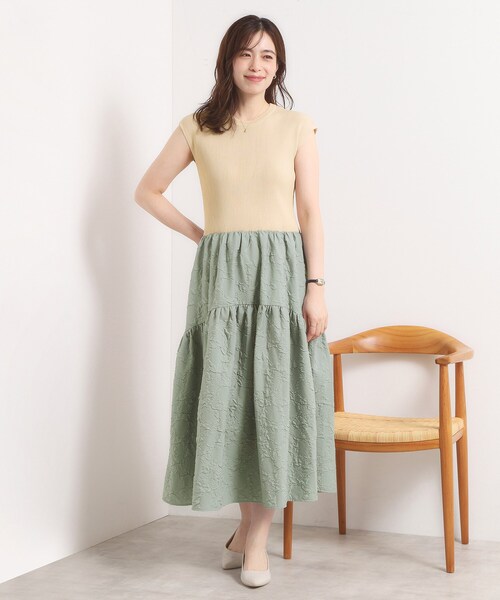 ITS'DEMO（イッツデモ）の「【手洗い可】ドッキングワンピース（ワンピース・レディース・グリーン系/ネイビー/ブラック・00）」の7枚目の写真