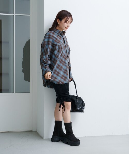 Kastane(カスタネ)の「*カットベロアバイカーパンツ(その他パンツ・レディース・ブラック/ブラウン・FREE)」の14枚目の写真