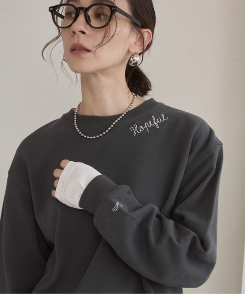 ANGIE（アンジー）の「刺繍 ロゴ スウェット /トレーナー（スウェット 